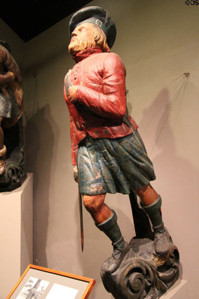 Scotsman figurehead (1855) from ship Donald McKay at Mystic Seaport art museum. Mystic, CT.