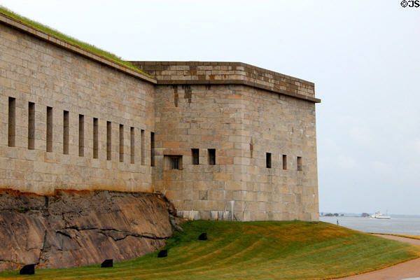 Walls of Fort Trumbull (1838-52) now a State Park. New London, CT.