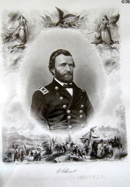 Graphic (1865) of Ulysses S. Grant by J.C. Buttre of New York at Fort Trumbull State Park. New London, CT.