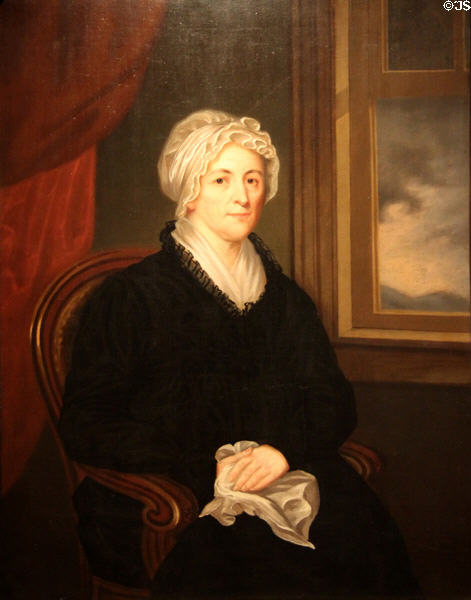 Portrait of Mary Hubbard Nevins (1798?) by Rembrandt Peale at Lyman Allyn Art Museum. New London, CT.