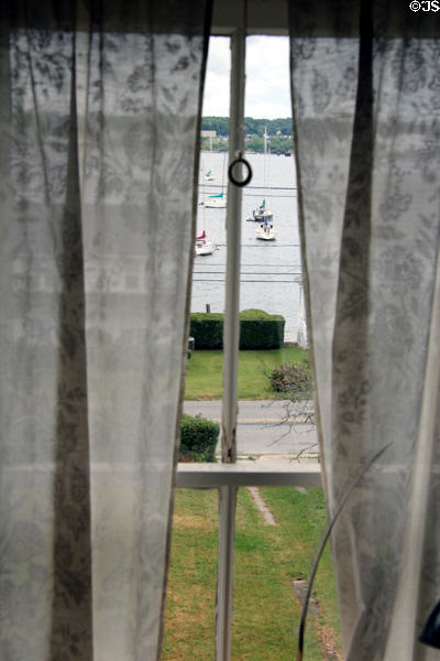 Harbor view from Eugene O'Neill's desk at Monte Cristo Cottage. New London, CT.