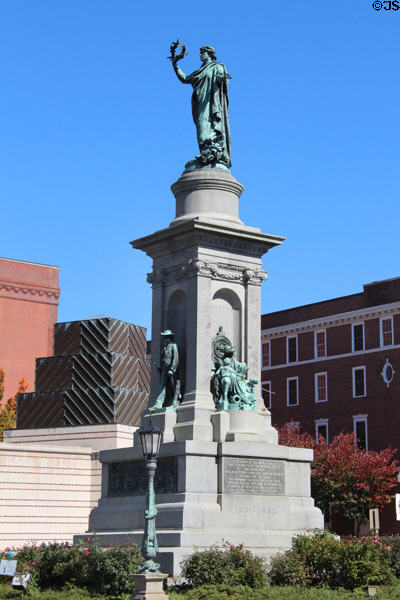 Waterbury, CT Soldiers Monument (1884) (on town Green) by George E. Bissell. Waterbury, CT.