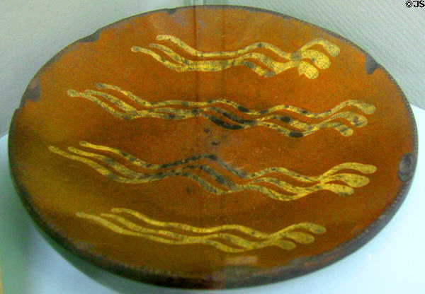 Redware plate at Judson House. Stratford, CT.