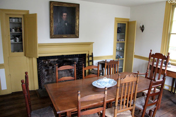 Dining room in Rider House at Danbury Museum & Historical Society. Danbury, CT.