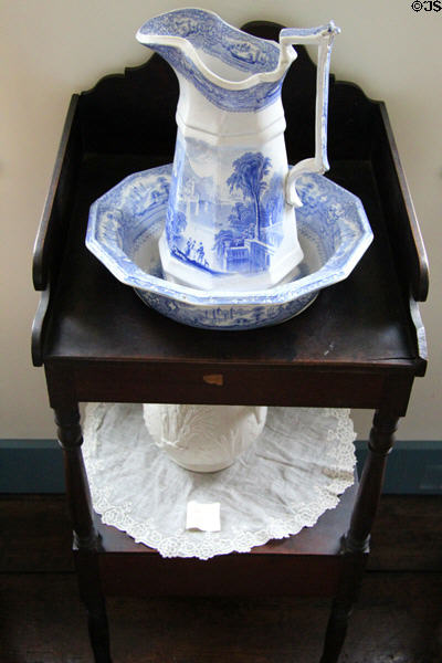 Washstand with pitcher & basin at Danbury Museum & Historical Society. Danbury, CT.