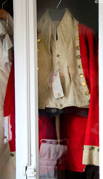 Revolutionary era militia uniform at Danbury Museum & Historical Society. Danbury, CT.