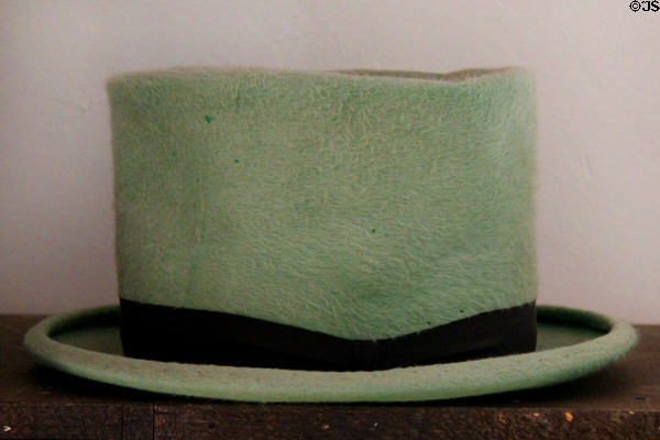 Green felt hat at Danbury Museum & Historical Society. Danbury, CT.