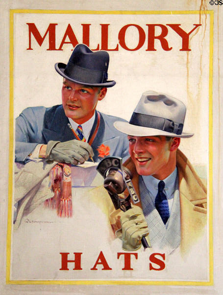 Mallory Hats poster at Danbury Museum & Historical Society. Danbury, CT.