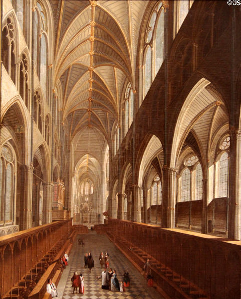 Interior of Westminster Abbey painting (c1714) by unknown at Yale Center for British Art. New Haven, CT.