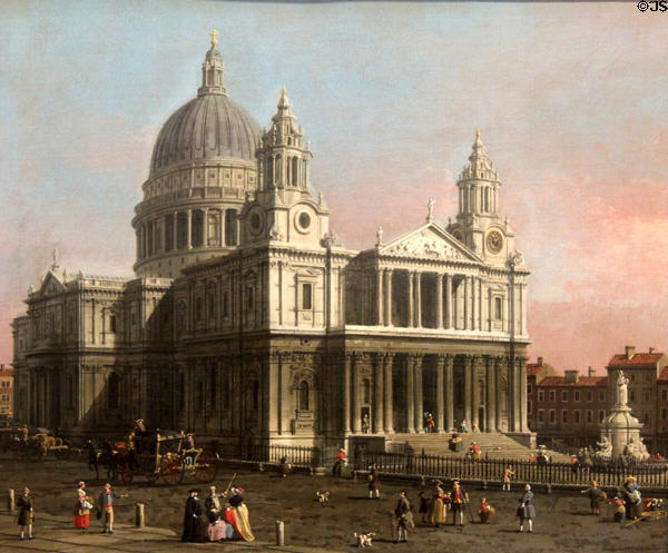 St Paul's Cathedral painting (c1754) by Canaletto at Yale Center for British Art. New Haven, CT.