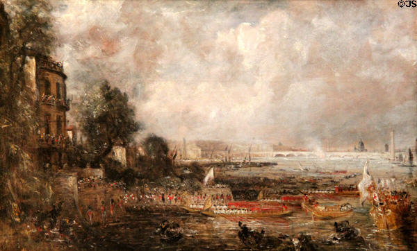 Opening of Waterloo Bridge sketch (1829-31) by John Constable at Yale Center for British Art. New Haven, CT.