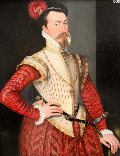 Robert Dudley, first Earl of Leicester portrait (c1565) by unknown at Yale Center for British Art. New Haven, CT.