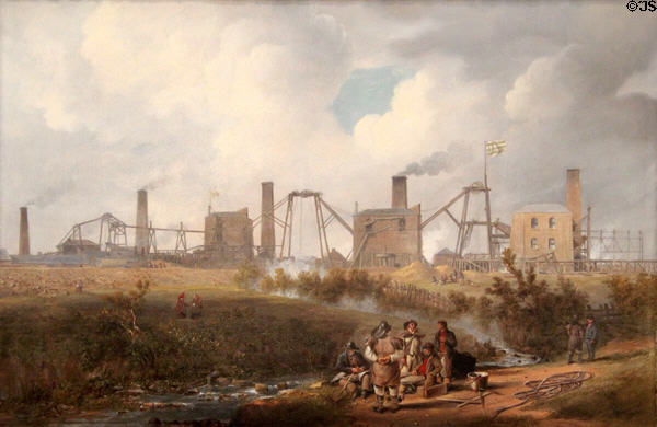 View of Murton Colliery near Seaham, County Durham painting (1843) by John Wilson Carmichael at Yale Center for British Art. New Haven, CT.