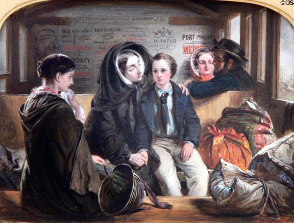 Second Class - The Parting painting (1855) by Abraham Solomon at Yale Center for British Art. New Haven, CT.