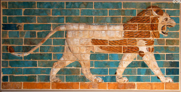 Babylonian lion relief from processional way (c605-562 BCE) at Yale University Art Gallery. New Haven, CT.