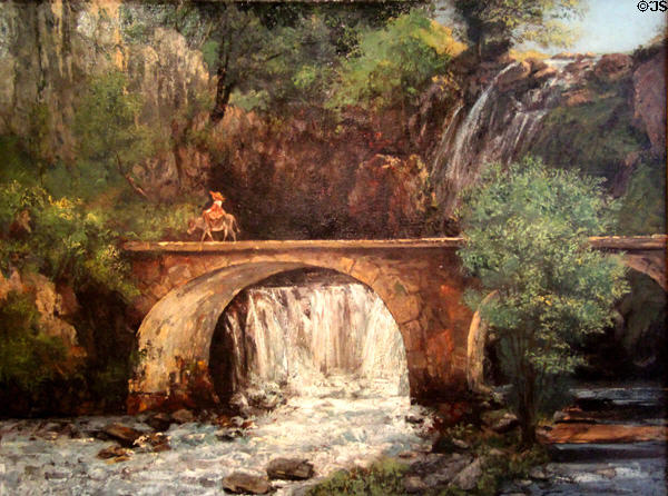 Great Bridge painting (1864) by Gustave Courbet of France at Yale University Art Gallery. New Haven, CT.