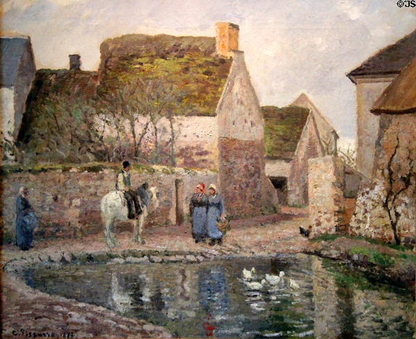 Pond in Ennery painting (1874) by Camille Pissarro of France at Yale University Art Gallery. New Haven, CT.