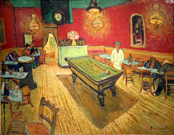 Le café de nuit painting (1888) by Vincent van Gogh at Yale University Art Gallery. New Haven, CT.