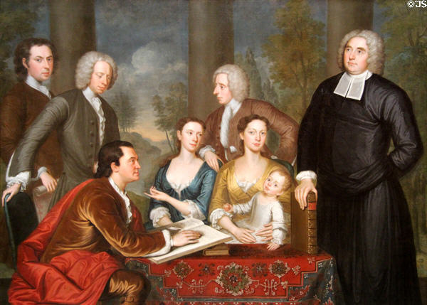 The Bermuda Group (Dean Berkeley & Entourage) painting (1728 & 39) by John Smibert at Yale University Art Gallery. New Haven, CT.