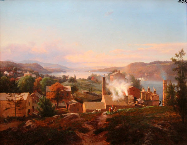 Poughkeepsie Iron Works painting (1856) by Johann Hermann Carmiencke at Yale University Art Gallery. New Haven, CT.