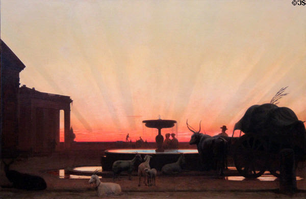 Sunset painting (1876) by William Rimmer at Yale University Art Gallery. New Haven, CT.
