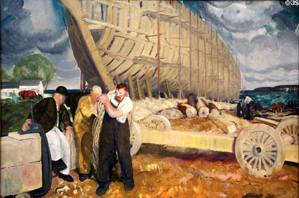Builders of Ships painting (1916) by George Bellows at Yale University Art Gallery. New Haven, CT.