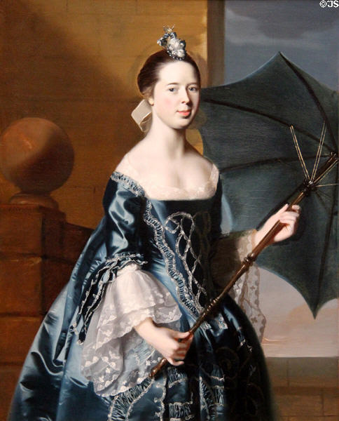 Mrs. Benjamin Pickman (née Mary Toppan) portrait (1763) by John Singleton Copley at Yale University Art Gallery. New Haven, CT.