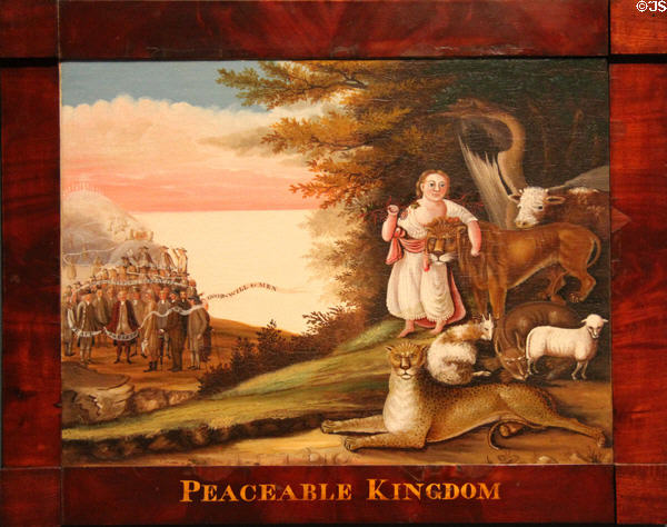 Peaceable Kingdom painting (1829-30) by Edward Hicks at Yale University Art Gallery. New Haven, CT.