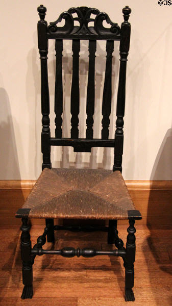 Side chair (1690-1720) from MA at Yale University Art Gallery. New Haven, CT.