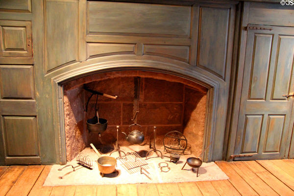 Rose House room fireplace (c1726) from North Branford, CT at Yale University Art Gallery. New Haven, CT.
