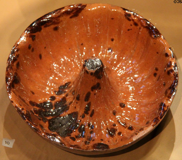 Redware cake mold (c1860) from PA at Yale University Art Gallery. New Haven, CT.