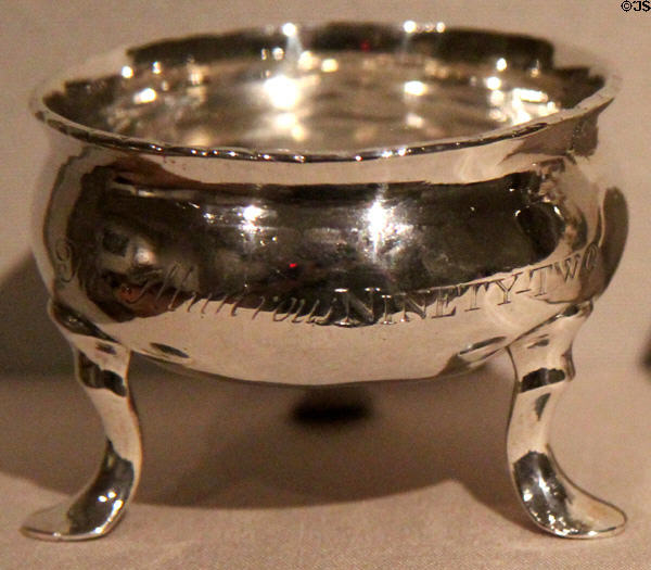 Silver salt cellar (c1768-70) by Paul Revere at Yale University Art Gallery. New Haven, CT.