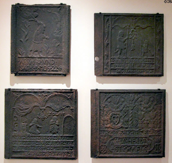 Stove plates (1725-1758) cast in Pennsylvania at Yale University Art Gallery. New Haven, CT.