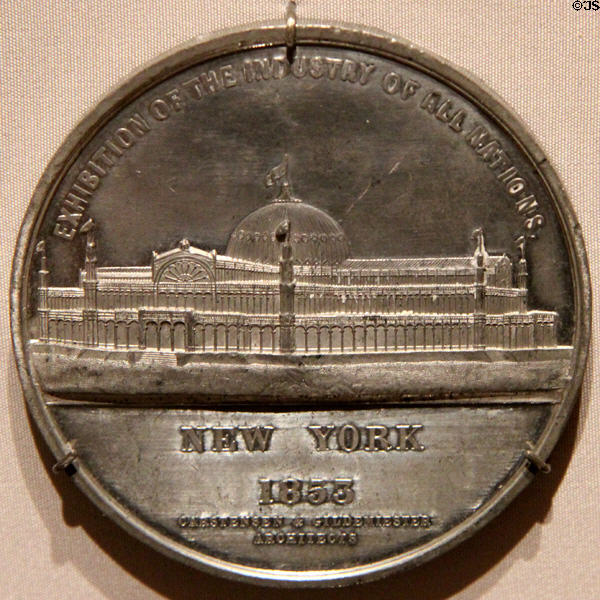 Exhibition of the Industry of All Nations, New York medal (1855) at Yale University Art Gallery. New Haven, CT.