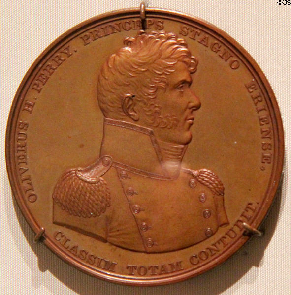 Commodore Olive Perry commemorating Battle of Lake Erie in Sept., 1813 medal (1818-66) at Yale University Art Gallery. New Haven, CT.
