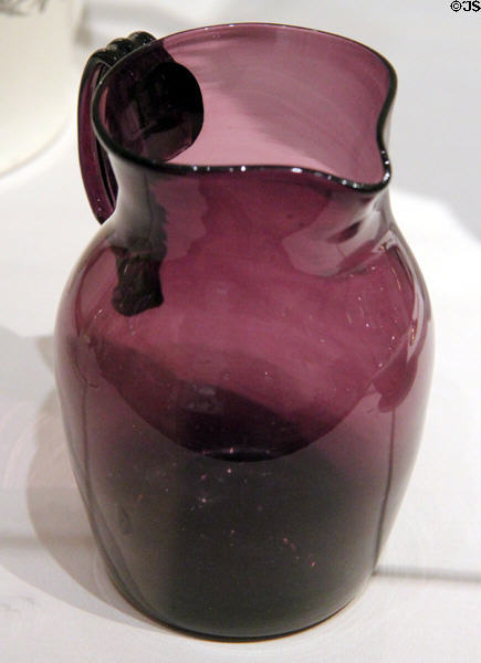 Blown glass pitcher (1800-30) from Ohio at Yale University Art Gallery. New Haven, CT.