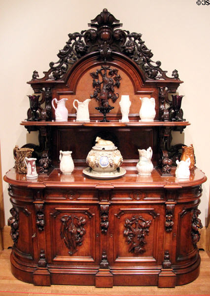 Sideboard carved with plants & animals (1855-65) by Alexander Roux of New York at Yale University Art Gallery. New Haven, CT.