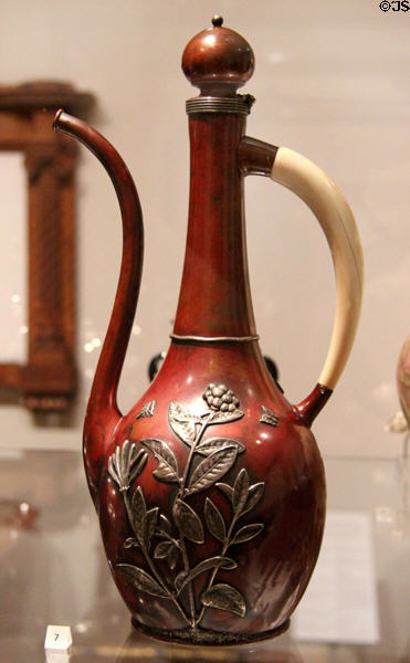 Copper, silver & ivory Turkish coffeepot (1889) by Gorham & Co. of Providence, RI at Yale University Art Gallery. New Haven, CT.