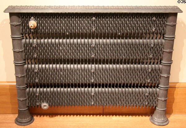 Cast iron radiator (1874) by Charles S. Smith of Westfield, MA at Yale University Art Gallery. New Haven, CT.