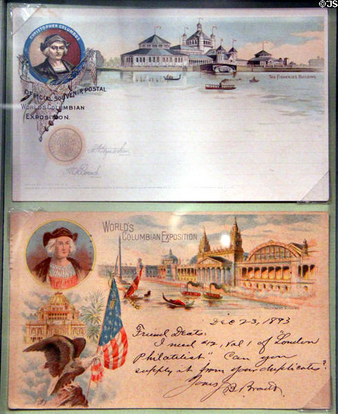 Postcards from Chicago World Columbian Exposition (1893) at Knights of Columbus Museum. New Haven, CT.