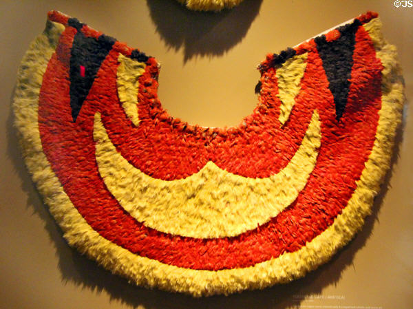 Hawaiian feathered cape ('Ahu'ula) at Yale Peabody Museum. New Haven, CT.