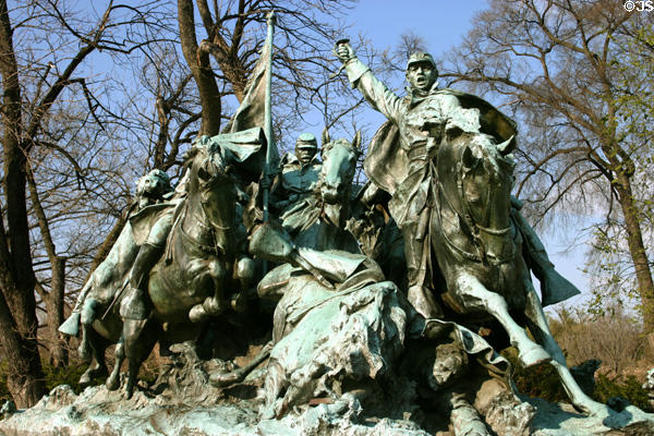 Union Cavalry charge figures at Grant Memorial (1922) by sculptors Henry M. Schrady & Edmond R. Amateis. Washington, DC.