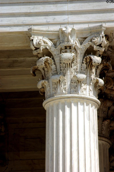 Corinthian capital with eagle of Supreme Court building. Washington, DC.