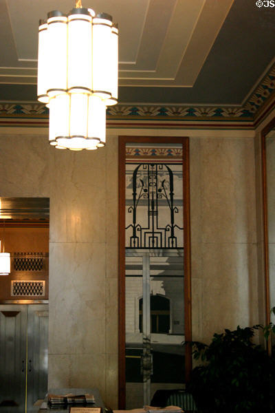Art Deco lobby in Walker Building. Washington, DC. Style: Art Deco.