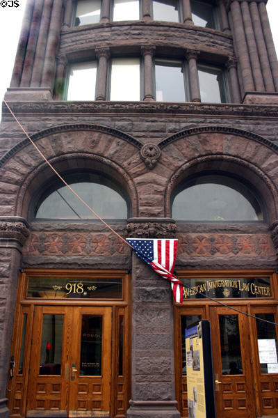 National Union Building facade (1890). Washington, DC. Style: Victorian Romanesque. On National Register.