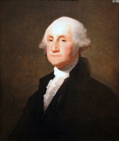 Portrait of George Washington (c1803) by Gilbert Stuart at Corcoran Gallery of Art. Washington, DC.