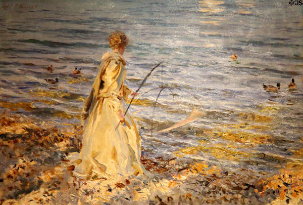 Girl Fishing at San Vigilio painting (1913) by John Singer Sargent at Corcoran Gallery of Art. Washington, DC.