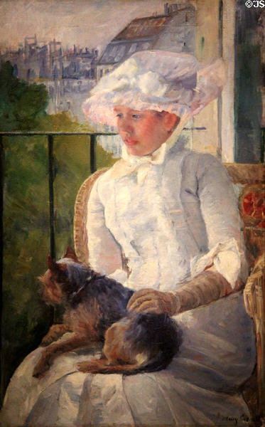 Young Girl at a Window painting (c1883-5) by Mary Cassatt at Corcoran Gallery of Art. Washington, DC.