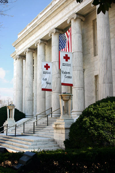 American National Red Cross (1913-7) (17th & D Sts. NW) dedicated to women in the Civil War. Washington, DC. Style: Beaux arts. Architect: Trowbridge & Livingston. On National Register.