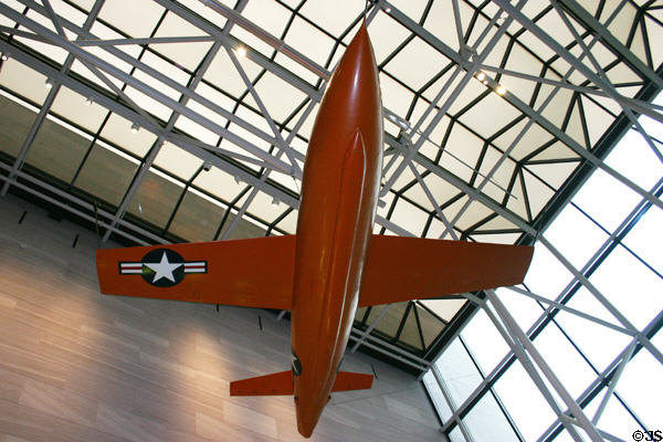 Bell X-1, Glamorous Glennis, set speed record after launch from B-29 in Air & Space Museum. Washington, DC.